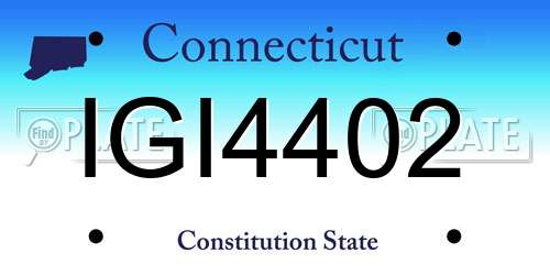 IGI4402 Connecticut License Plate