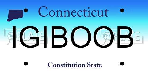 IGIBOOB Connecticut License Plate
