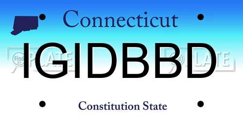 IGIDBBD Connecticut License Plate