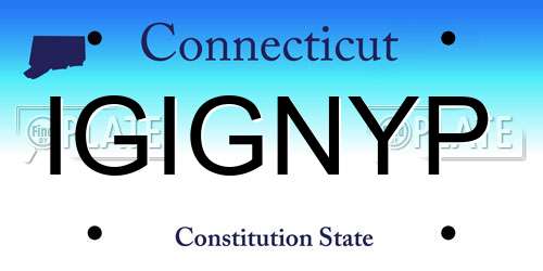 IGIGNYP Connecticut License Plate