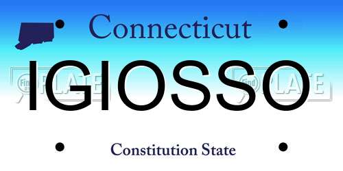IGIOSSO Connecticut License Plate