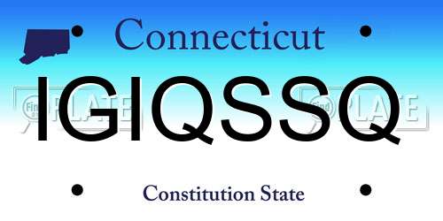 IGIQSSQ Connecticut License Plate