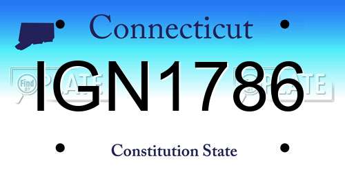 IGN1786 Connecticut License Plate