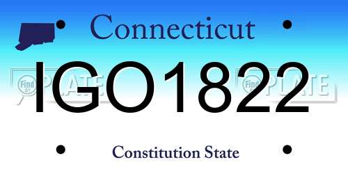 IGO1822 Connecticut License Plate