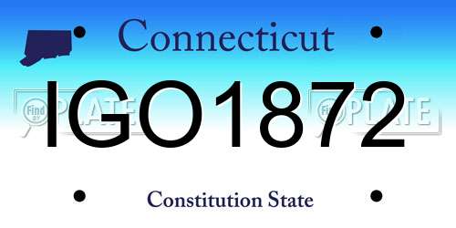 IGO1872 Connecticut License Plate