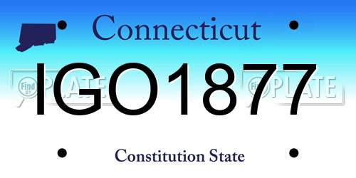 IGO1877 Connecticut License Plate