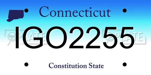 IGO2255 Connecticut License Plate