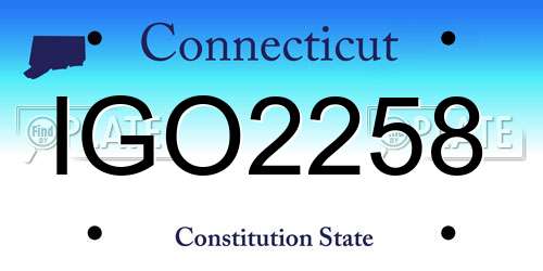 IGO2258 Connecticut License Plate