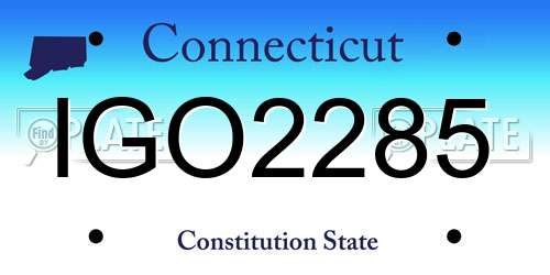IGO2285 Connecticut License Plate