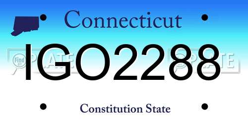 IGO2288 Connecticut License Plate