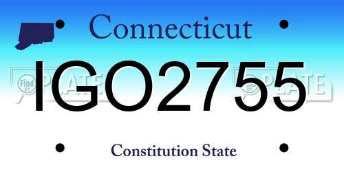 IGO2755 Connecticut License Plate