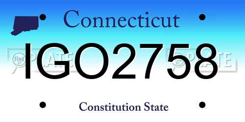 IGO2758 Connecticut License Plate