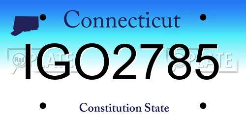 IGO2785 Connecticut License Plate