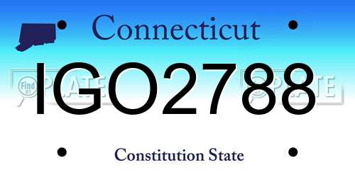 IGO2788 Connecticut License Plate