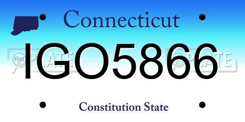 IGO5866 Connecticut License Plate