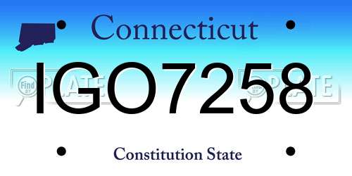 IGO7258 Connecticut License Plate