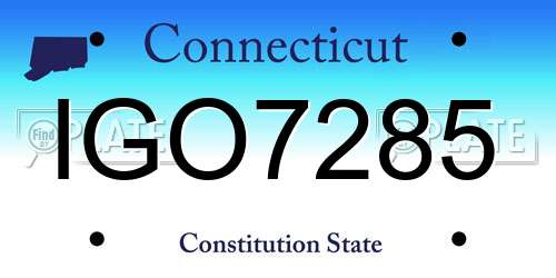 IGO7285 Connecticut License Plate