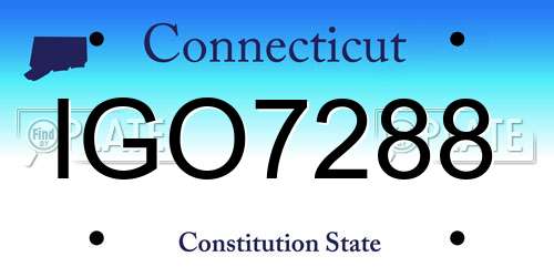 IGO7288 Connecticut License Plate