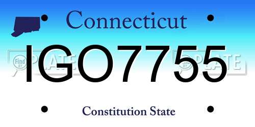IGO7755 Connecticut License Plate