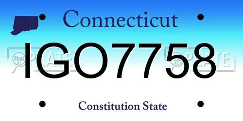 IGO7758 Connecticut License Plate