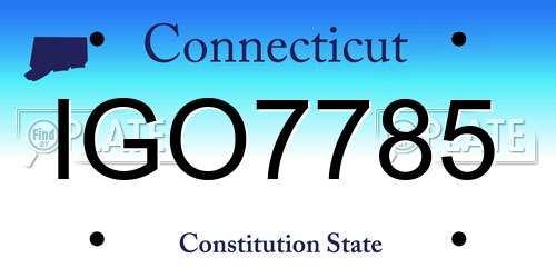 IGO7785 Connecticut License Plate
