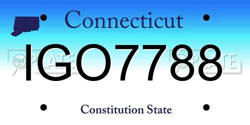 IGO7788 Connecticut License Plate