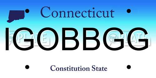 IGOBBGG Connecticut License Plate