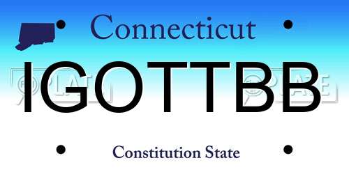 IGOTTBB Connecticut License Plate