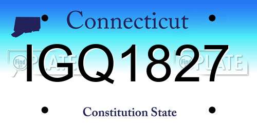 IGQ1827 Connecticut License Plate