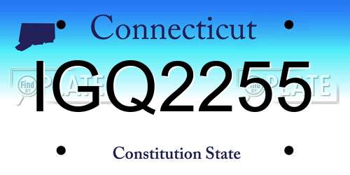 IGQ2255 Connecticut License Plate