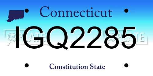 IGQ2285 Connecticut License Plate