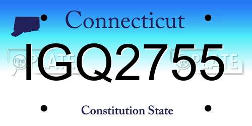 IGQ2755 Connecticut License Plate
