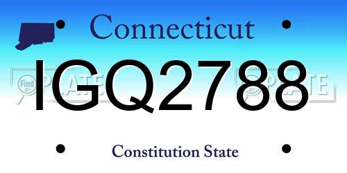 IGQ2788 Connecticut License Plate