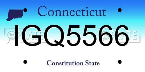 IGQ5566 Connecticut License Plate
