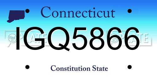 IGQ5866 Connecticut License Plate