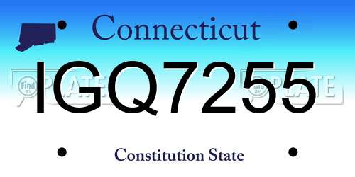 IGQ7255 Connecticut License Plate