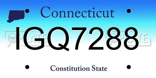 IGQ7288 Connecticut License Plate