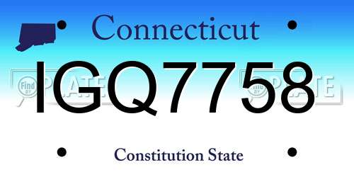 IGQ7758 Connecticut License Plate