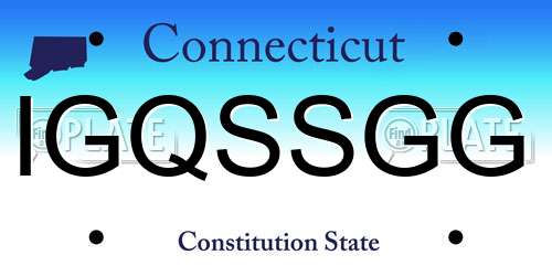 IGQSSGG Connecticut License Plate