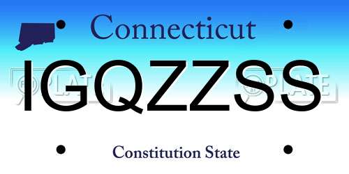 IGQZZSS Connecticut License Plate