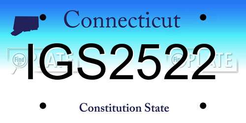 IGS2522 Connecticut License Plate