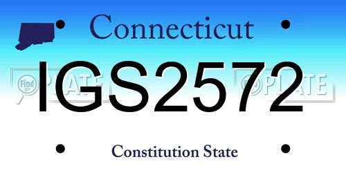 IGS2572 Connecticut License Plate
