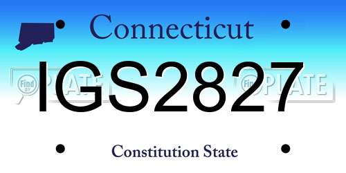 IGS2827 Connecticut License Plate