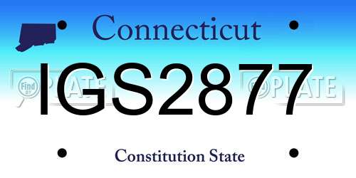 IGS2877 Connecticut License Plate