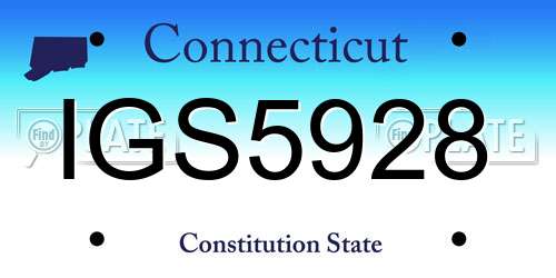 IGS5928 Connecticut License Plate