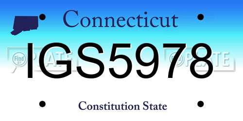 IGS5978 Connecticut License Plate