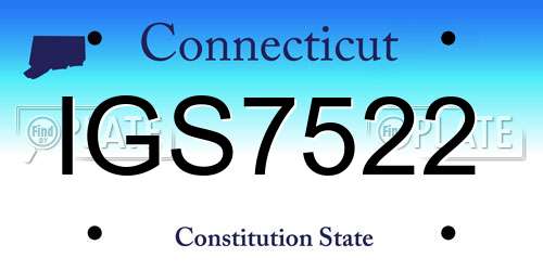 IGS7522 Connecticut License Plate