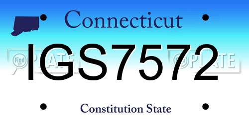 IGS7572 Connecticut License Plate