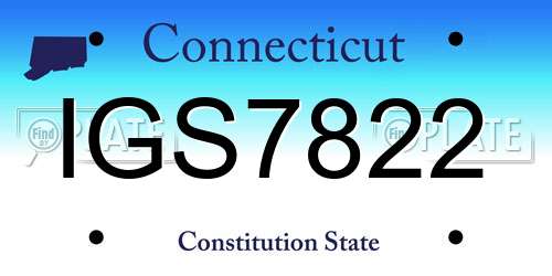 IGS7822 Connecticut License Plate