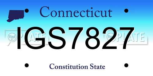 IGS7827 Connecticut License Plate
